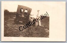 Real Photo 1915 Shredded Wheat Truck Accident In Field Missouri MO RP RPPC J117 picture