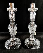 Waterford Solid Crystal Pair of 2 Exquisite Table Lamps - MINT picture