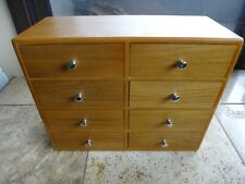 Vintage Small Watchmakers 8 Drawer Oak Wood Cabinet Parts Chest picture