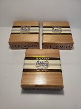 Lot of 3 Unique Perdomo Wooden Cigar Boxes 8x7.5x3 picture