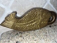 Vintage, Antique Heavy Brass Oriental Asian Carp Koi Fish - Cabinet Bar Lock  picture