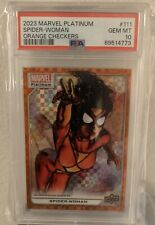 2023 Marvel Platinum #111 Spider-Woman ORANGE CHECKERS 19/33 PSA 10 picture