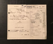 1952 FORD F8 NEW TRUCK ORDER INVOICE, LEE MOTORS, 911 CHERRY ST. TOLEDO OH. picture