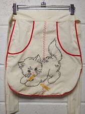 Vintage Clothespin Laundry Half Apron Cat Kitten Embroidered picture