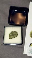 MOLDAVITE Tektite genuine natural piece in plastic box - Green Czech  1.25 Grams picture