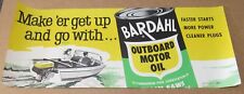 ORIGINAL UNUSED 1960 Vintage BARDAHL OUTBOARD MOTOR OIL Window or Wall Sign picture