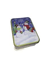 Christmas Tin Snowmen Linda Bowman Cookie, Candy, Or Gift Tin Excellent Cond.  picture