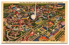 1938 Pre-New York Worlds Fair Artists Rendering, New York City, NY Postcard picture