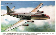 Vickers Armstrong Viscount British European Airways Vintage Postcard picture