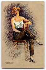 Laporte c1910 Artist-Signed Postcard Prostitute Series 32-4 Dans Les Coulisses picture