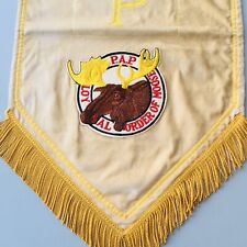 Vintage Loyal Order of Moose Banner Velvet Gold Fringe 29” Wall Hanging picture