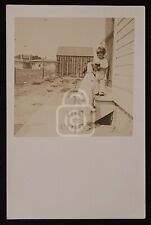 Adorable RPPC of Little Boy with Camera? and Dog. C 1910's  picture