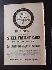 1891 print ad THE HARVEY STEEL CAR railroad freight cars Harvey Illinois picture