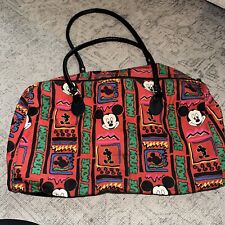 Vintage 90s Disney Mickey Mouse All Over Print Large Duffle Bag Carry On picture