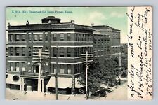 Parsons KS-Kansas, Elk's Theater And Club Rooms, Antique Vintage c1908 Postcard picture