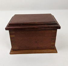Vintage Handmade Handcrafted Dovetail Wood Box Decorative Trinket Doug Coombs picture