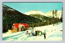 Mt Temple-Alberta, Winter Scene Temple Lodge, Vintage Postcard picture