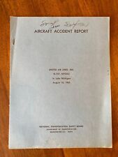 Original Vintage Aircraft Accident Report 1965 Fatal Crash Into Lake Michigan picture