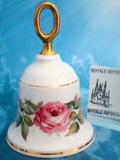 Collector Bell Royal Worcester Pink And White Roses Danbury Mint England picture