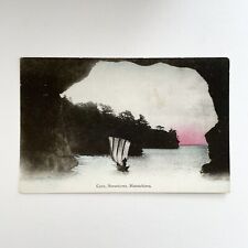 Boat Emerging from Cave : Matsushima Japan : Antique Postcard No 111 picture