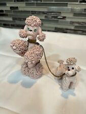 Vintage Kreiss & Company Pink Mom Spaghetti Poodle with Baby Poodle on Chain  picture