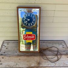 Vintage 1987 Schmidt Beer Illuminated Clock Sign picture