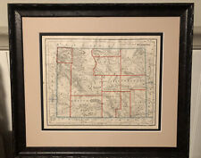 1895 Wyoming Map. Gaskell's Atlas Framed & Matted  picture
