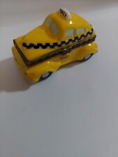Yellow Taxi Cab Ceramic Trinket Box picture