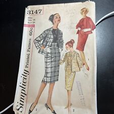 Vintage 1959 Simplicity Women's Sewing Pattern 3147 SZ 14 Skirt Suit picture