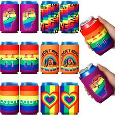 Sunnyray 12 Pcs 12 oz Rainbow Pride Can Coolers Sleeves Bulk LGBT Can Sleeve ... picture
