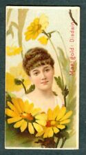 1892 MARIGOLD Tobacco Card FLOWERS & BEAUTIES Duke N75 Cigarettes Flower Meaning picture