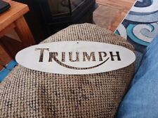 Triumph Motorcycles Motorbike Garage DEALER SERVICE METAL SIGN 12 X 4 Inches  picture