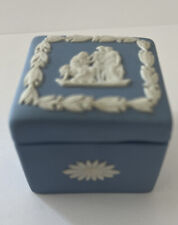 Wedgewood  Blue  & White  Jasperware Trinket Box Vintage Pill picture