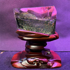 2LB Top Natural Green Ghost Phantom Quartz Crystal Mineral Specimen Reiki +Stand picture
