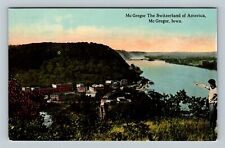 McGregor IA, The Switzerland America View Town, Iowa Vintage Postcard picture