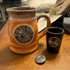 EXTREMELY RARE DEATH WISH COFFEE HEADLESS HORSEMAN MUG, SHOT GLASS, AND PIN RARE picture