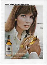 1968 Teacher's Scotch Whisky Auburn Hair Blue Eyes Girl Original Poster Print Ad picture