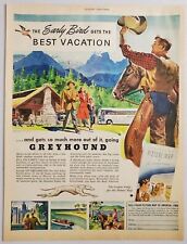 1947 Print Ad Greyhound Buses Cowboy & Family Bus by Mountains picture