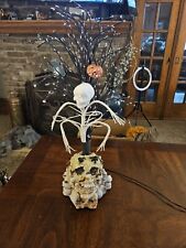 Vtg Puleo Tree Co Halloween Haunted Tree And Skull W/ Bugs Fiber Optic Electric  picture