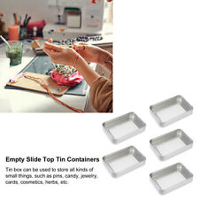 5pcs Slide Top Tin Containers Empty Portable Slide Top Rectangular Storage Box picture