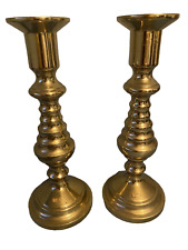 VTG Virginia Metalcrafters Harvin Beehive Brass Candle Holder Pair of 10” 3011 picture