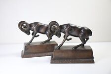 Vintage Castilian Imports bronze ram bookends picture