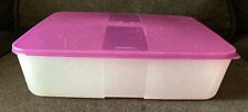 Tupperware Freezer Mate Sheer Rectangle 14 Cups Pink Seal 2097A - 12x9x3 HTF picture