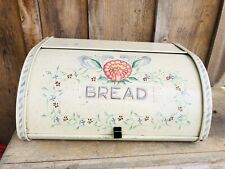 Vintage Metal  Roll Top Bread Box. picture