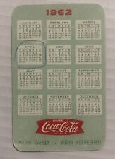 Coca Cola Coke 1962 Pocket Wallet Calendar - Ruler - Memo Card Cardstock picture