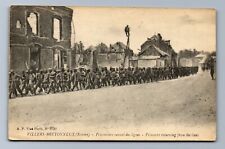 WW1 GERMAN PRISONERS POW's RETURNING VILLERS-BRETONNEUX SOMME FR PPC Postcard P6 picture