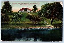 West Milton Ohio Postcard Pavilion And Boat Landing Overlook Park 1910 Antique picture