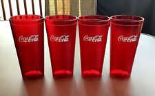 4 Coca-Cola 24 oz. Stackable Red Acrylic Tumblers, Restaurant Cups Impact Coke picture