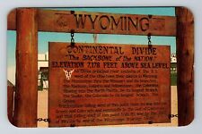 WY-Wyoming, Continental Divide Sign, Vintage Postcard picture