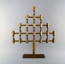Gusum metal. Large rare candlestick in brass for seven lights. Swedish design picture